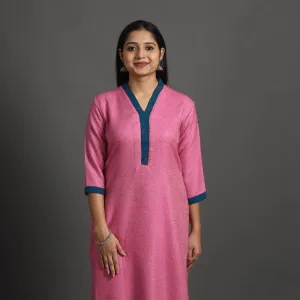 Gulnaaz Pink Merino Woolen Kurta