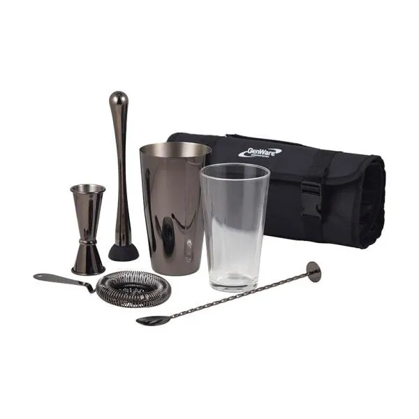 Gun Metal Cocktail Bar Kit - 7 Piece