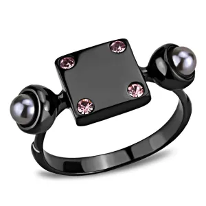 Gun Stainless Steel Ring Synthetic Gray TK3513 for Women Style Light