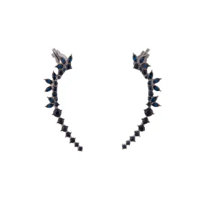 Gunmetal Double Diamante Cuff Earring