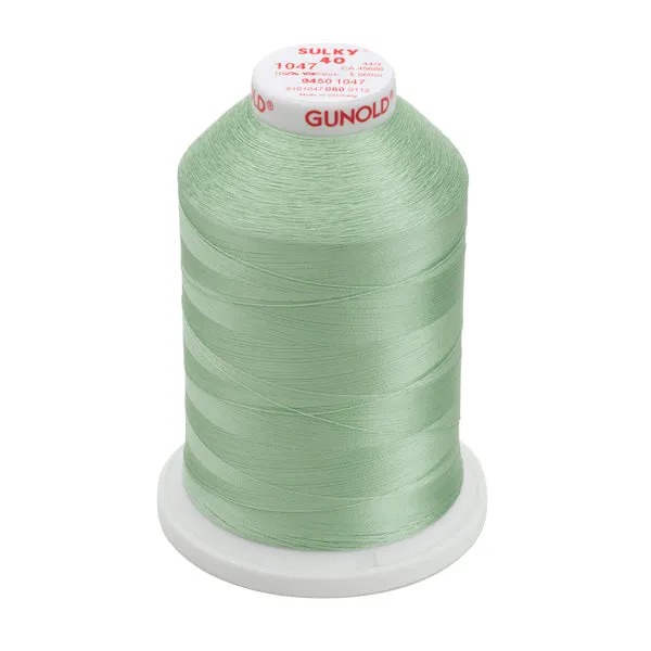 Gunold Rayon Embroidery Thread - Sulky 40 - 5000m - 1047 - Mint Green