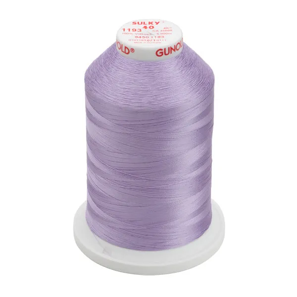 Gunold Rayon Embroidery Thread - Sulky 40 - 5000m - 1193 - Lavender