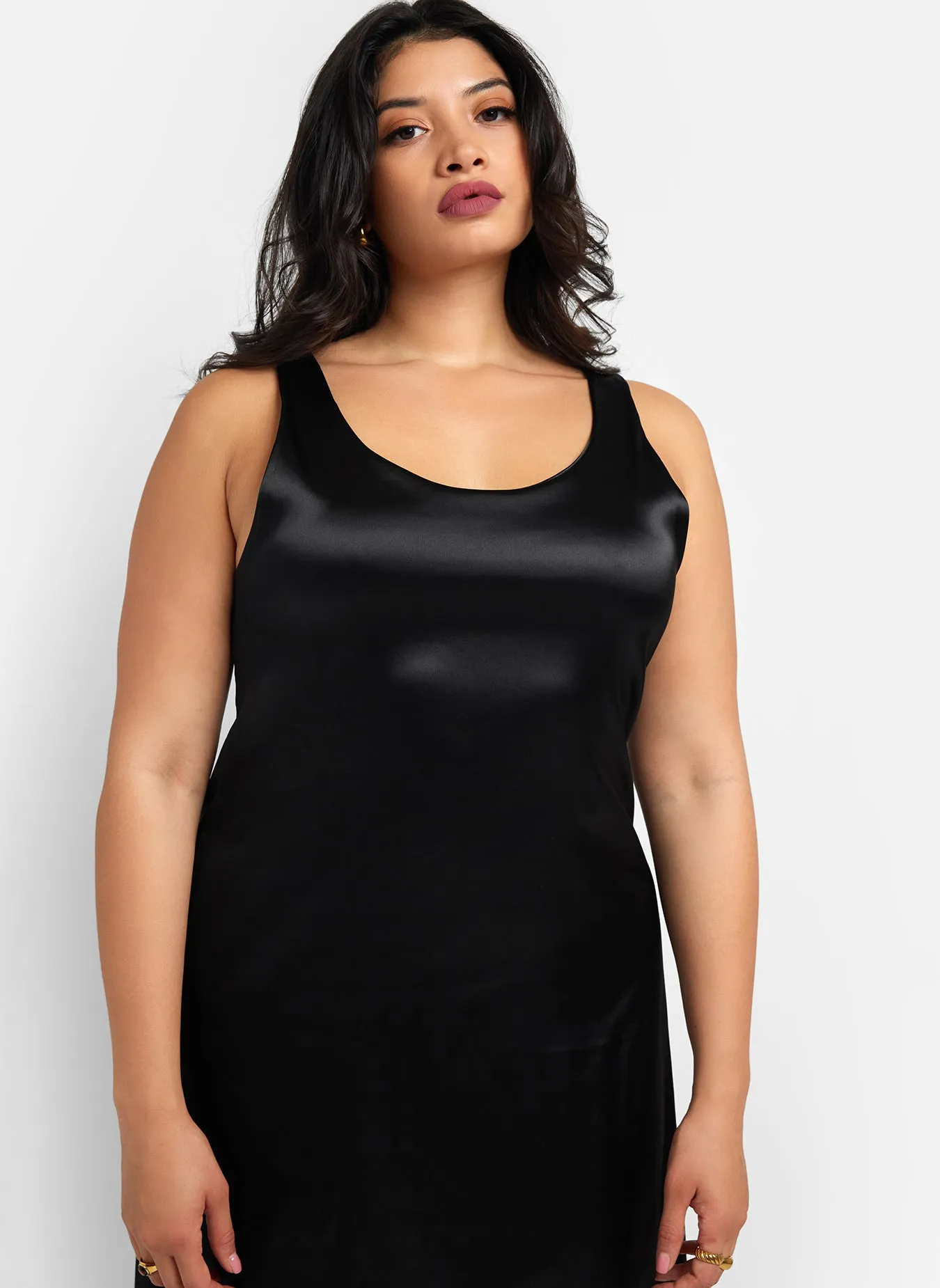 Gwen Satin Midi Slip Dress