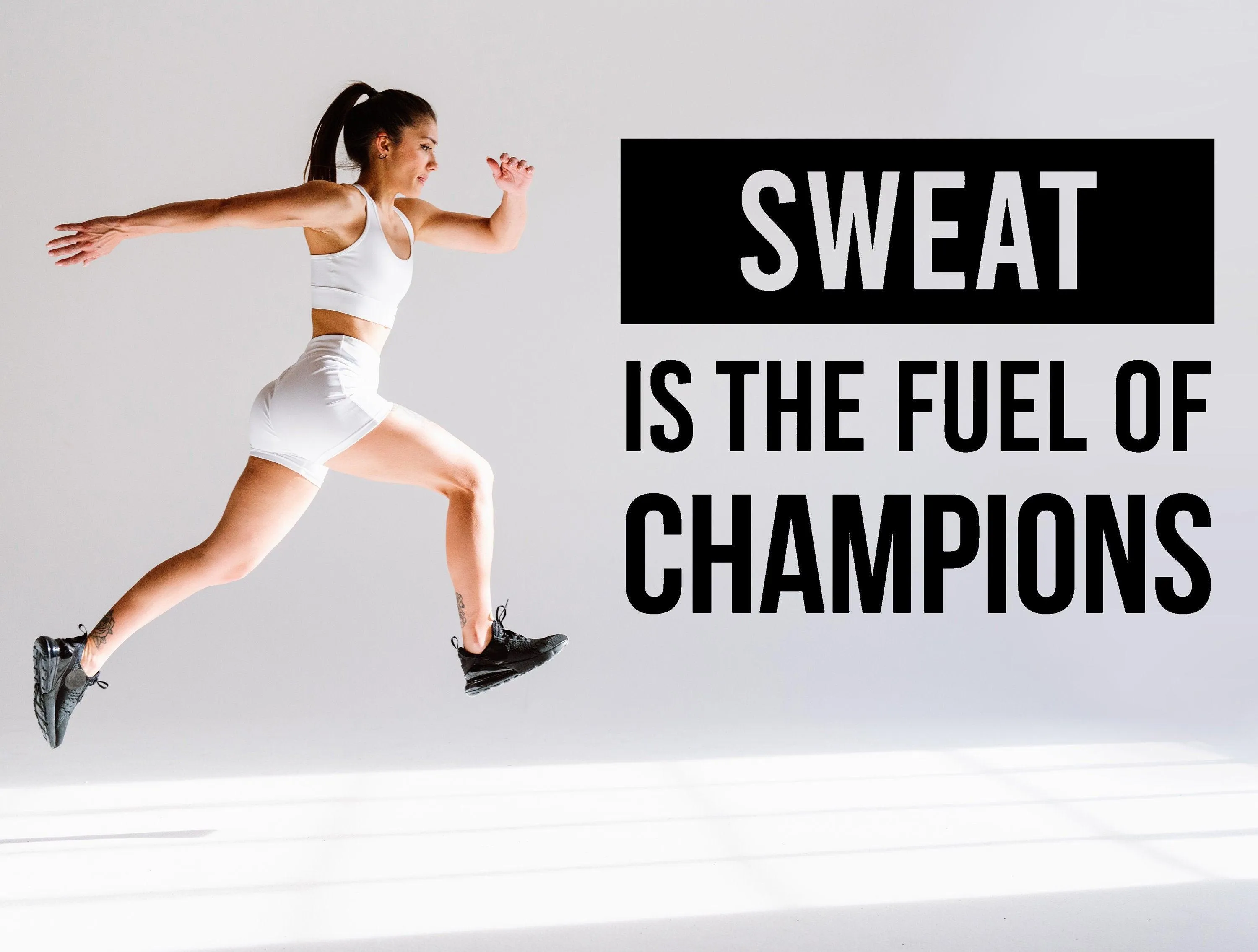 Gym Quote Wall Decal - Sweat is the Fuel Fitness Workout Motivation Sticker