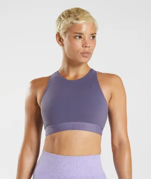 Gymshark 315 Performance High Neck Sports Bra - Mercury Purple/Shaded Lilac