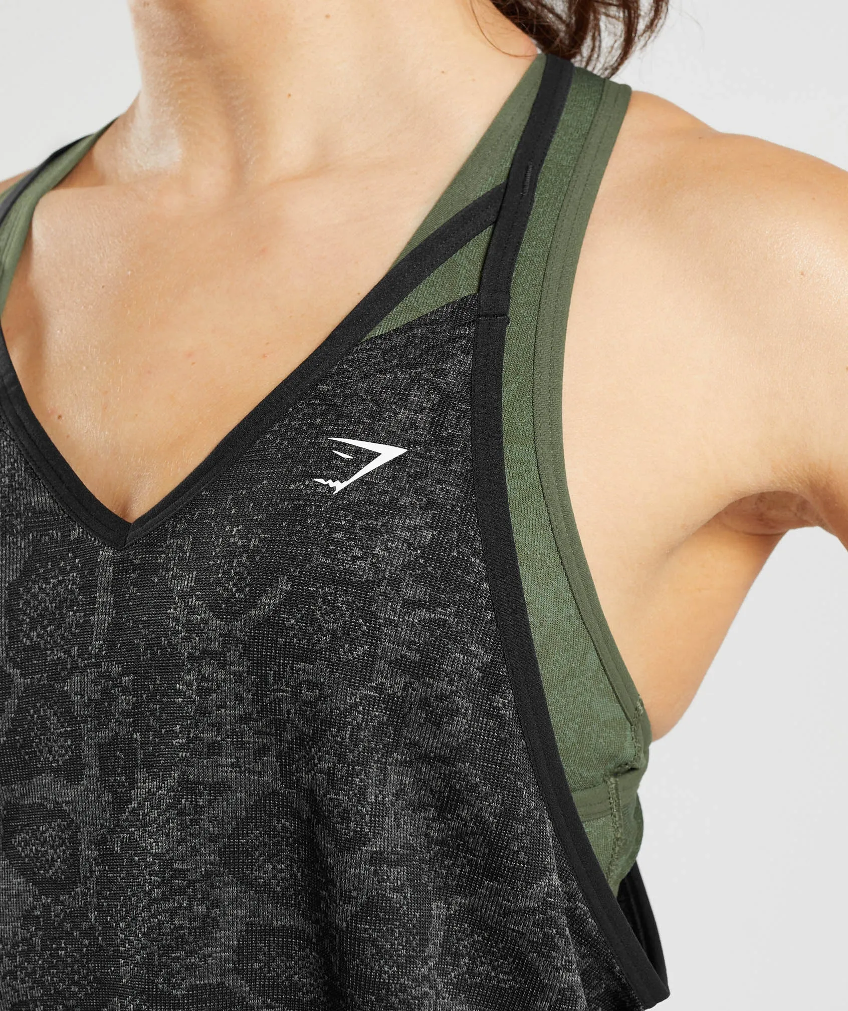 Gymshark Adapt Animal Seamless Midi Tank - Urban Grey/Black