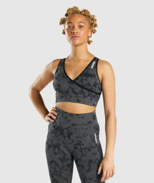 Gymshark Adapt Camo Seamless Sports Bra - Black