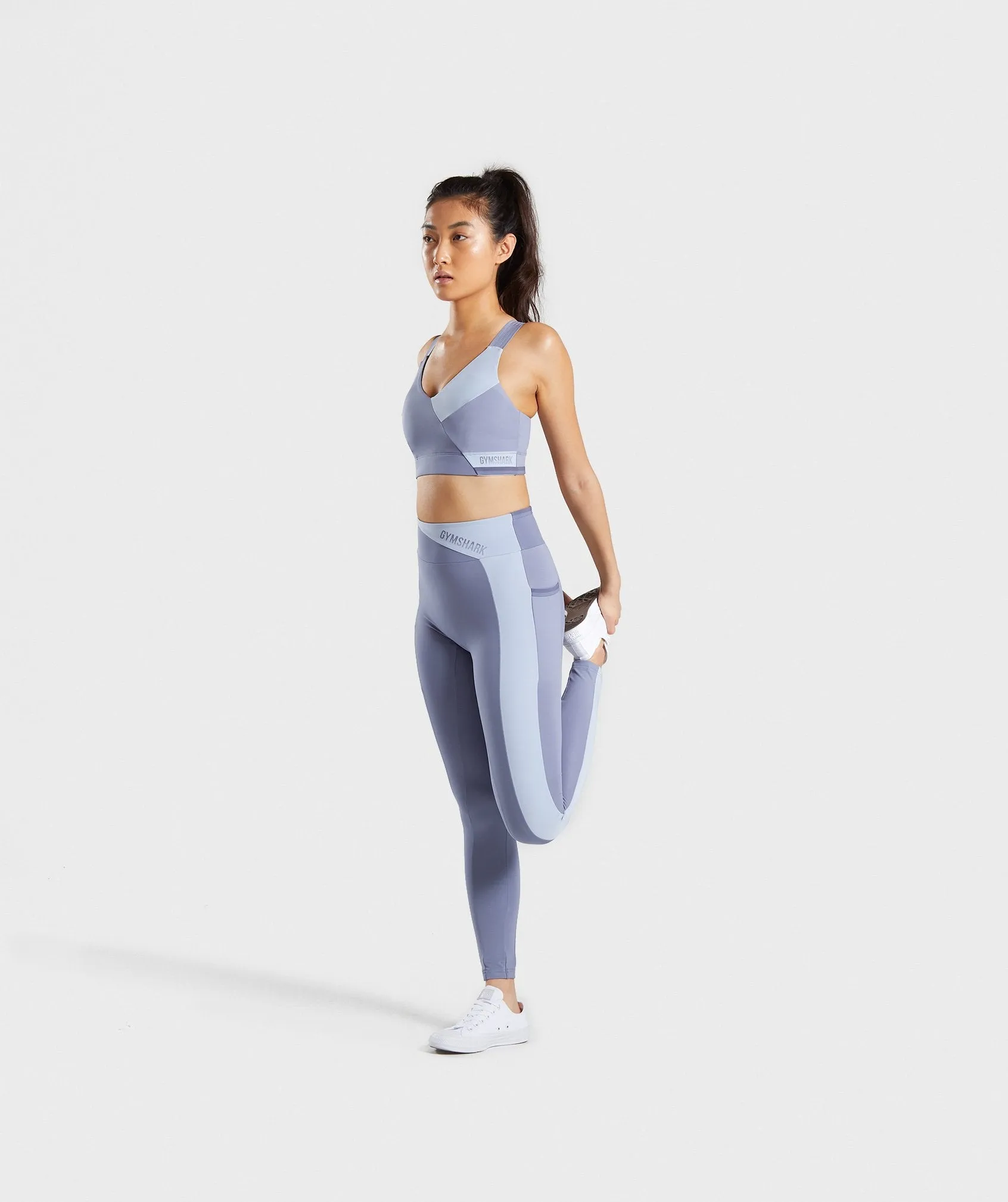 Gymshark Colour Block Sports Bra - Steel Blue Tones