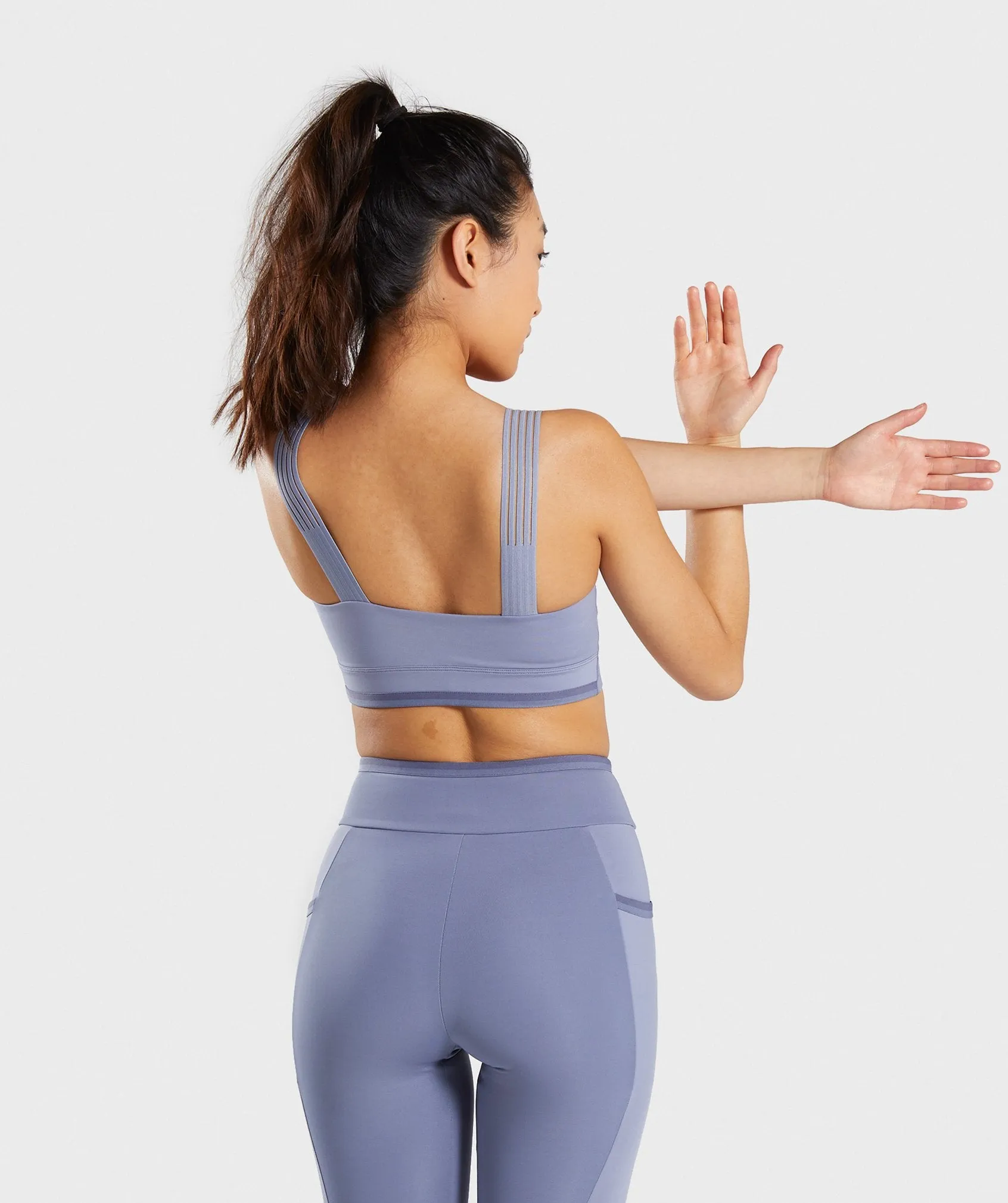 Gymshark Colour Block Sports Bra - Steel Blue Tones