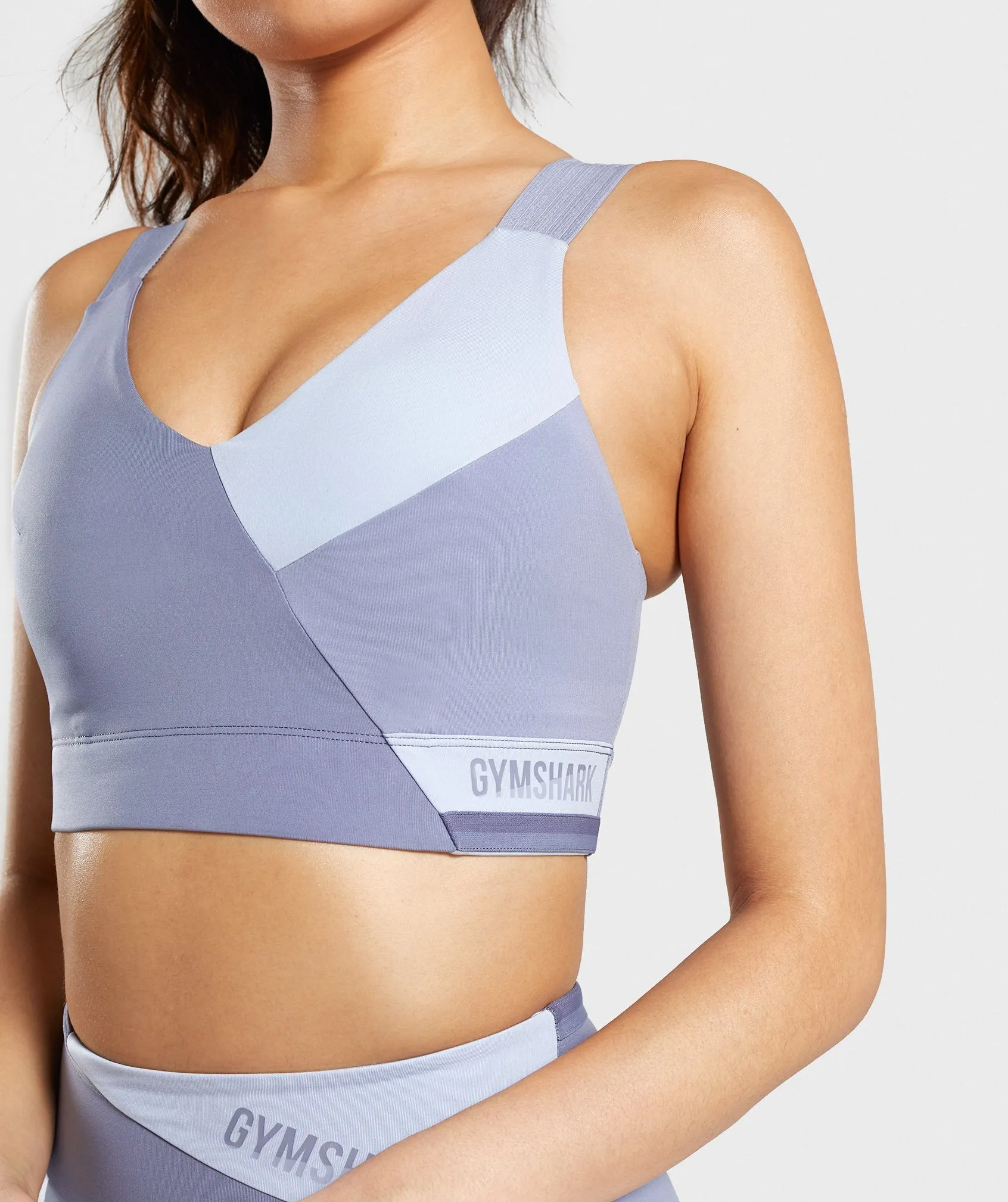 Gymshark Colour Block Sports Bra - Steel Blue Tones