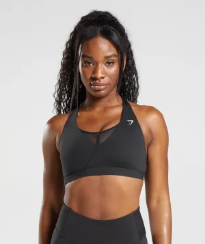 Gymshark Crossover Sports Bra - Black