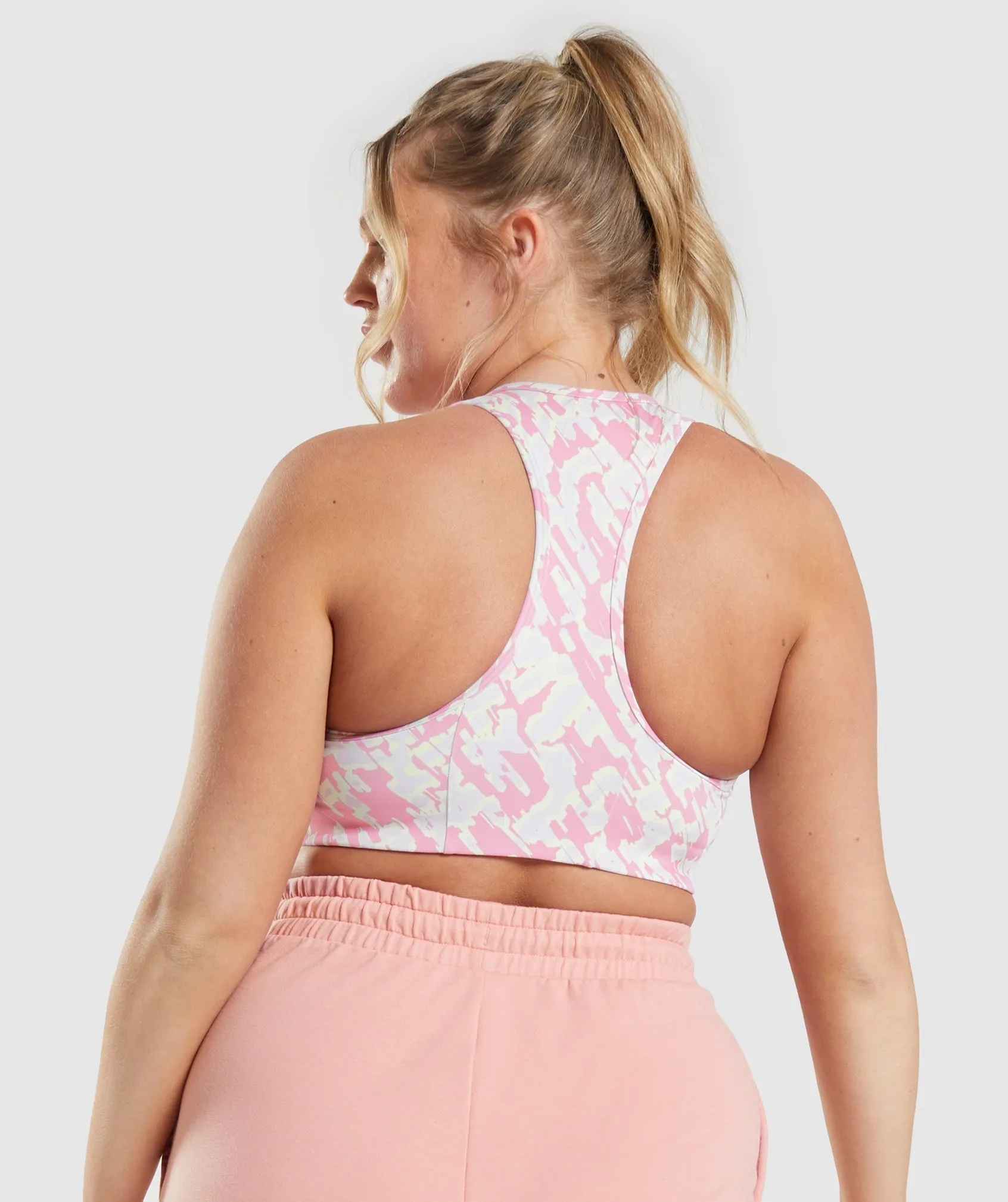 Gymshark Essential Racer Back Sports Bra - Pink Print