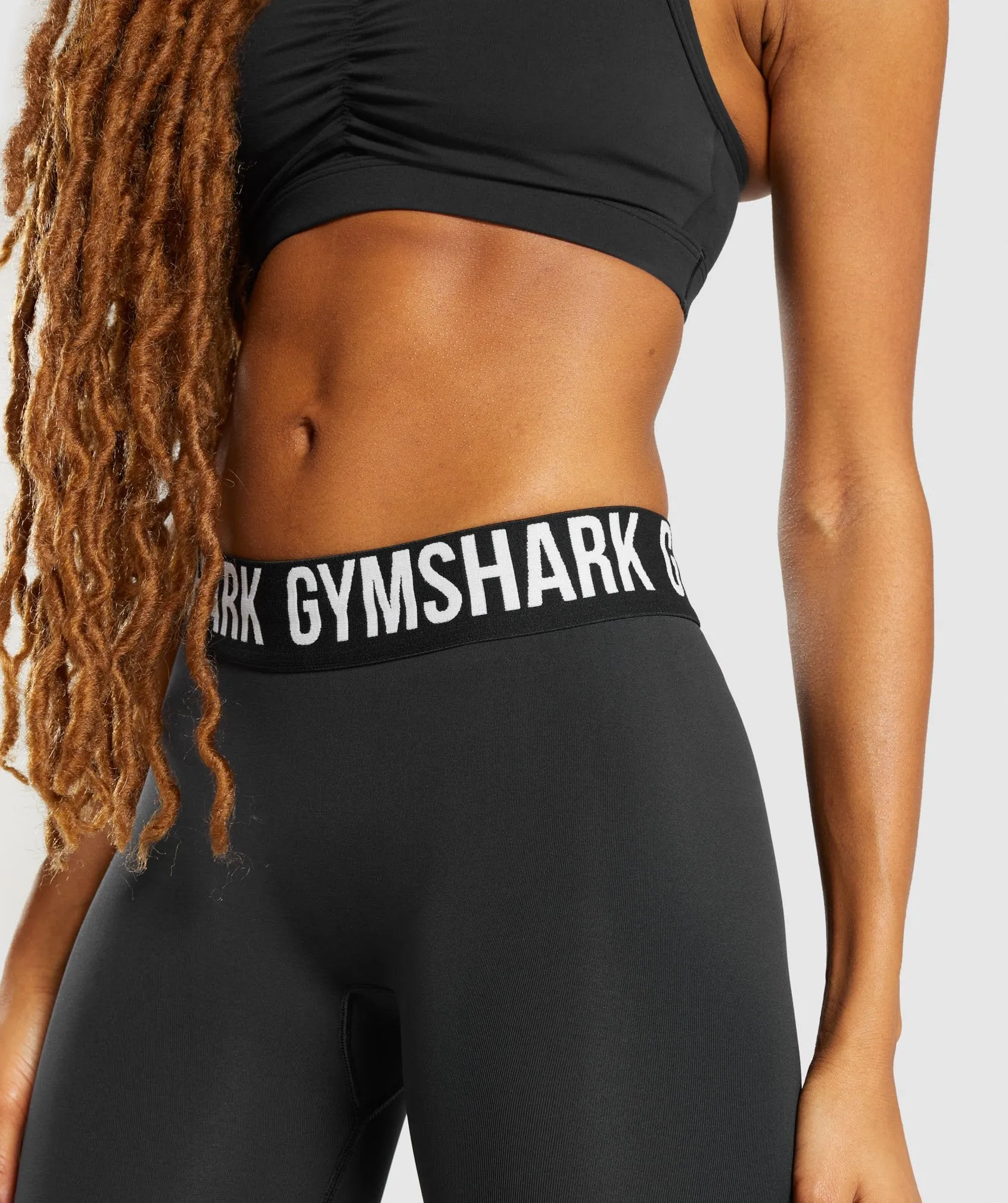 Gymshark Fit Seamless Cropped Leggings - Black/White