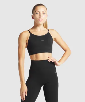 Gymshark Flex Strappy Sports Bra - Black/Charcoal