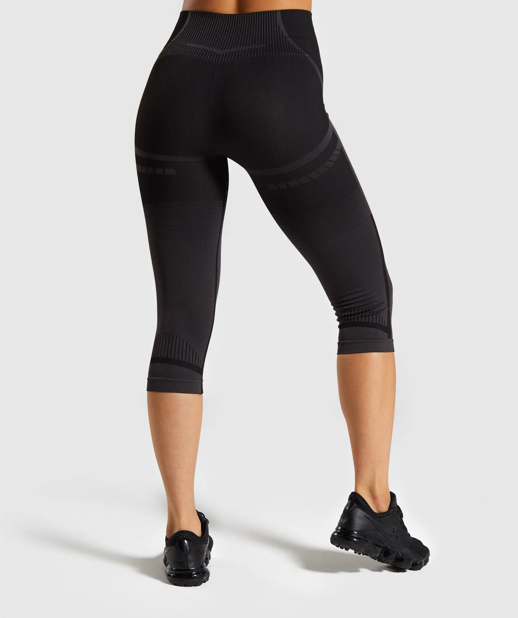 Gymshark Geo Seamless Cropped Leggings - Black