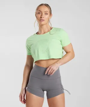 Gymshark Legacy Crop Top - Fresh Mint Green/Acid Wash