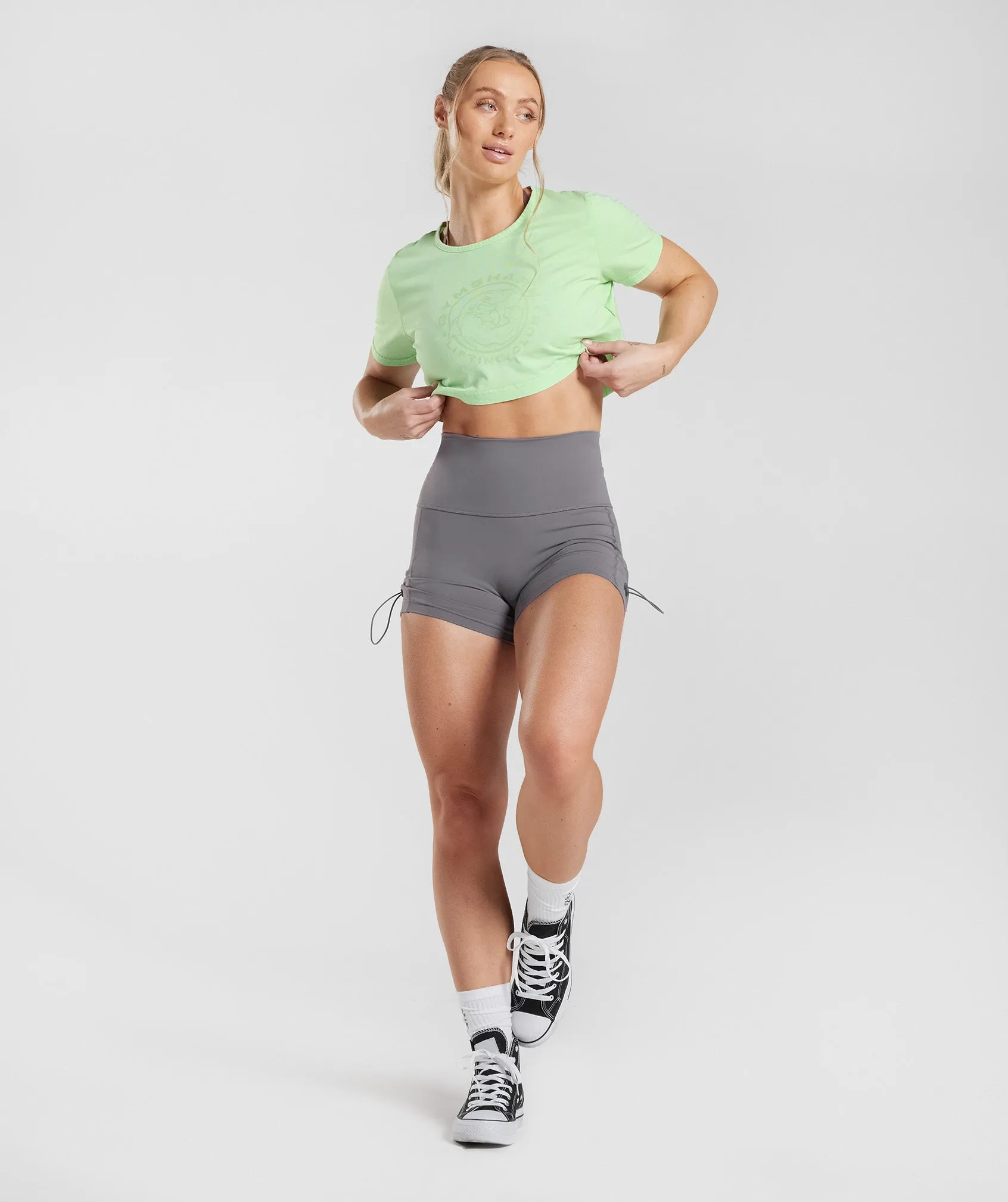 Gymshark Legacy Crop Top - Fresh Mint Green/Acid Wash