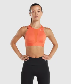 Gymshark Mesh Neckline Sports Bra - Orange