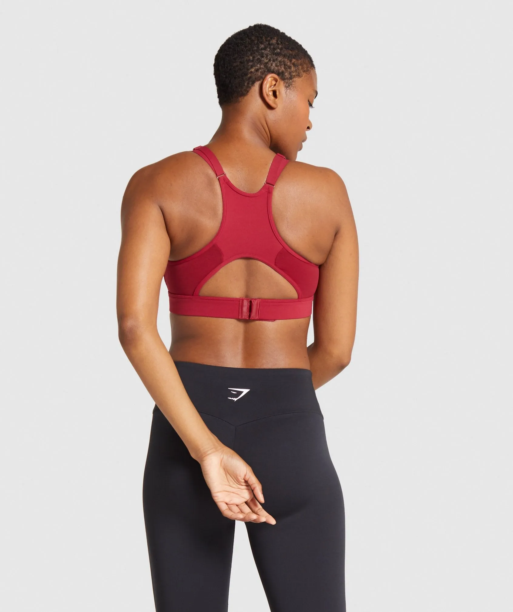 Gymshark Mesh Neckline Training Sports Bra - Burgundy