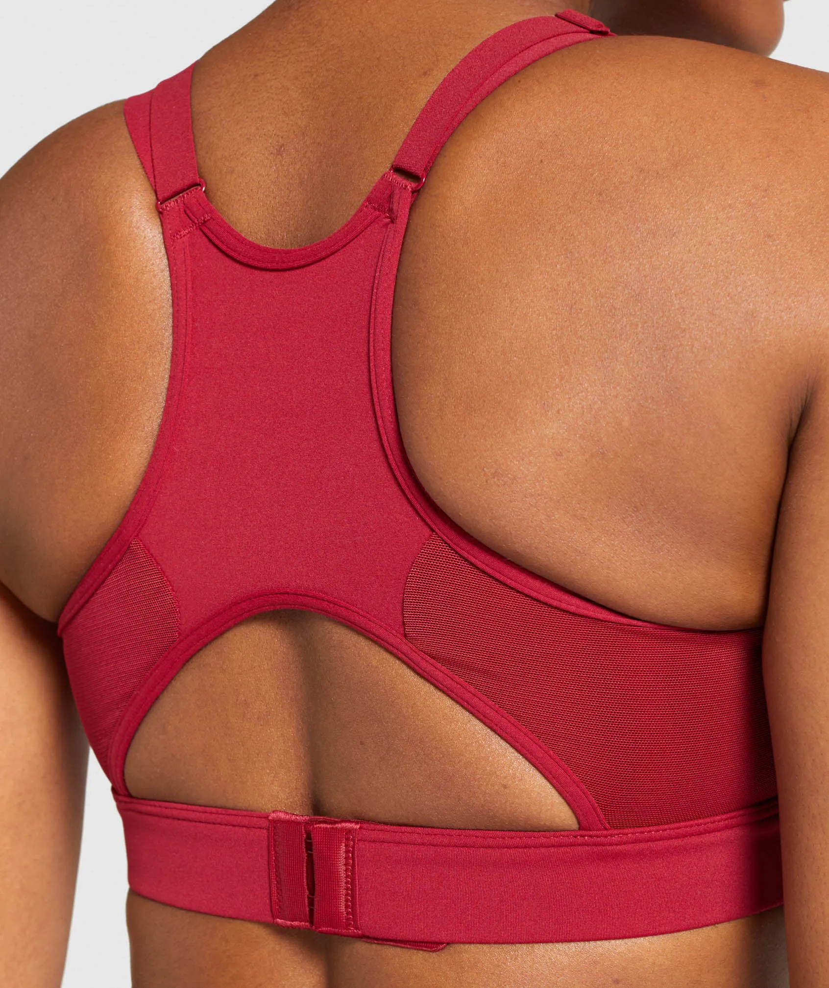 Gymshark Mesh Neckline Training Sports Bra - Burgundy