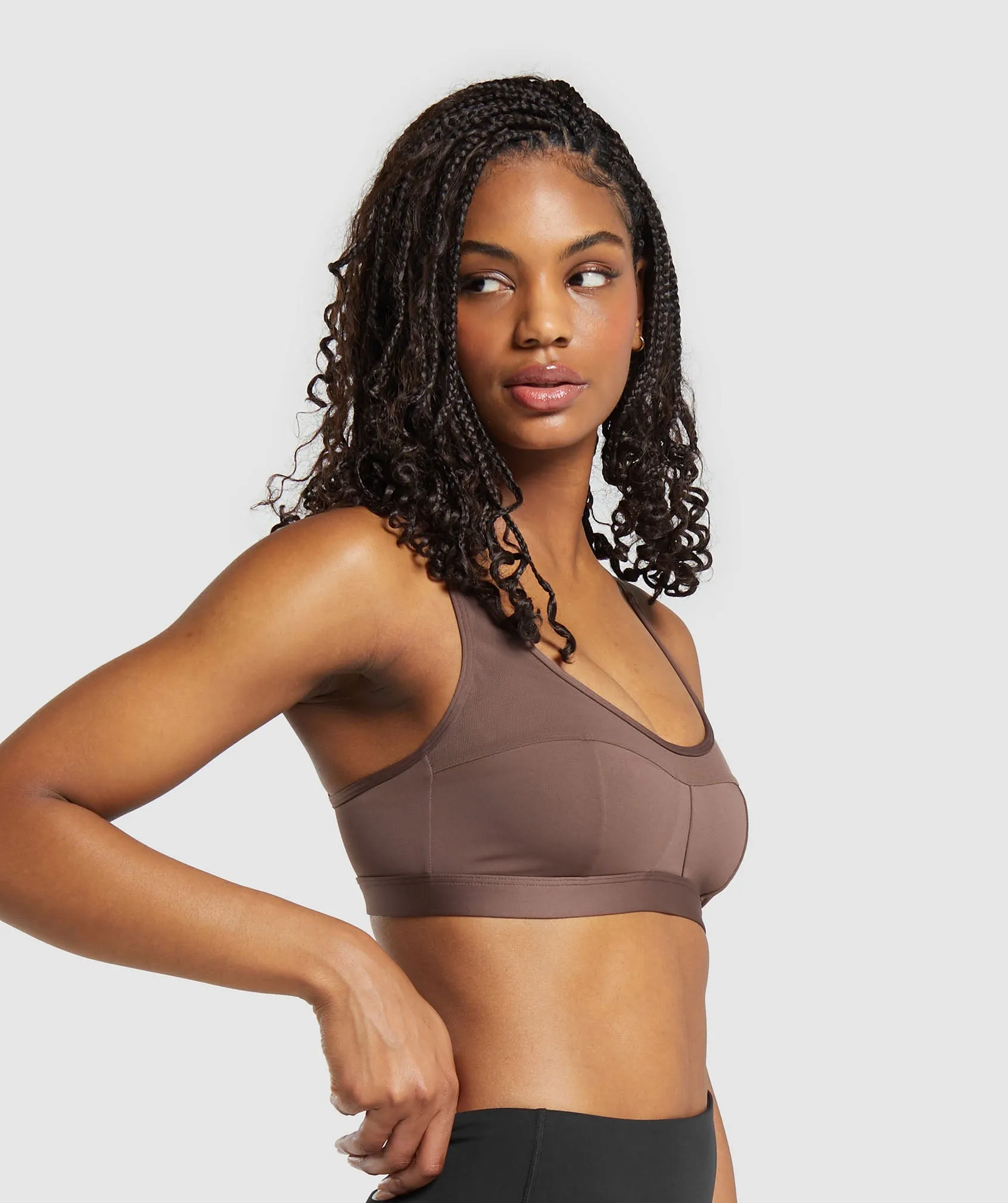 Gymshark Mesh Sports Bra - Soft Brown