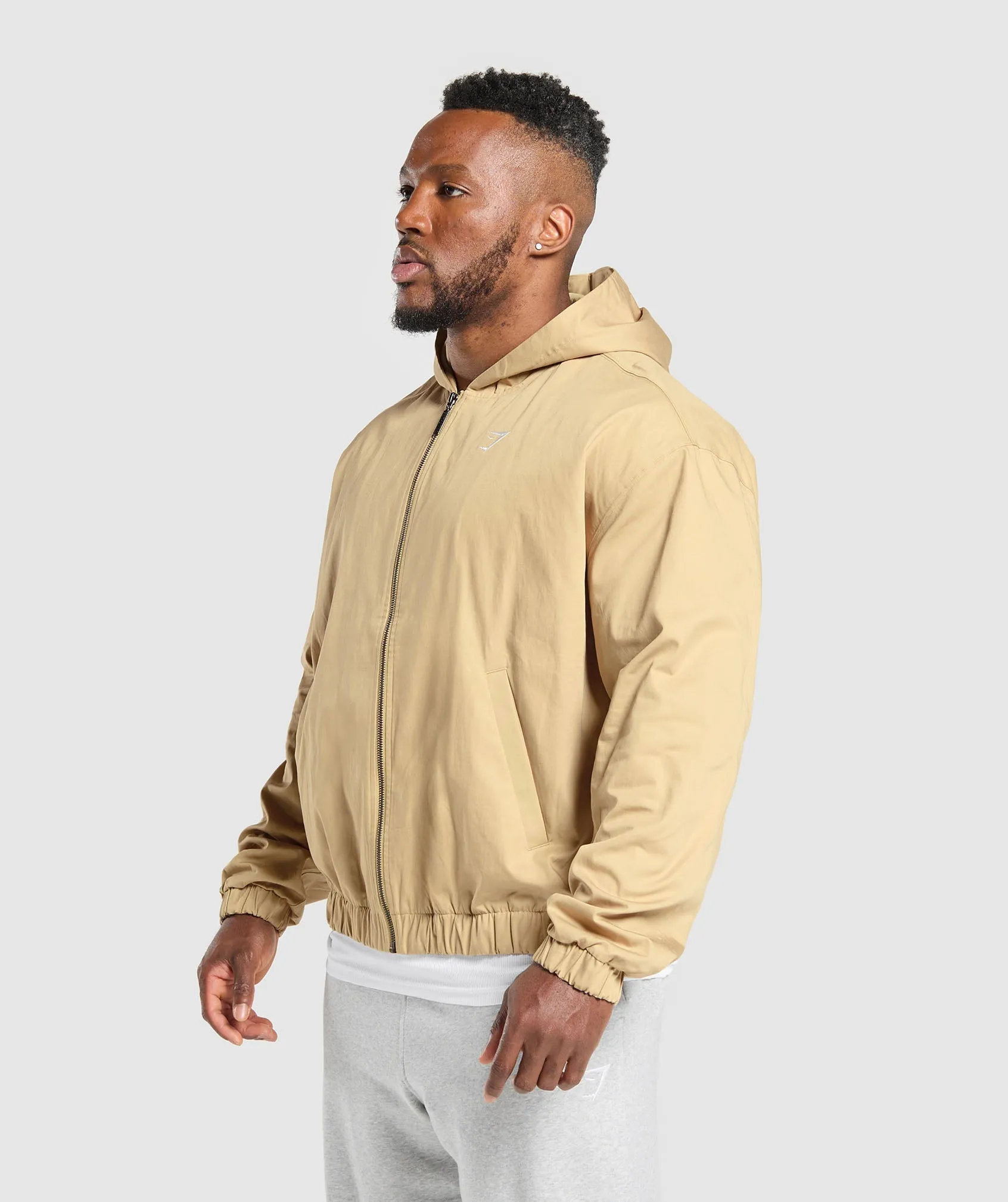 Gymshark Oversized Hooded Jacket - Sand Beige