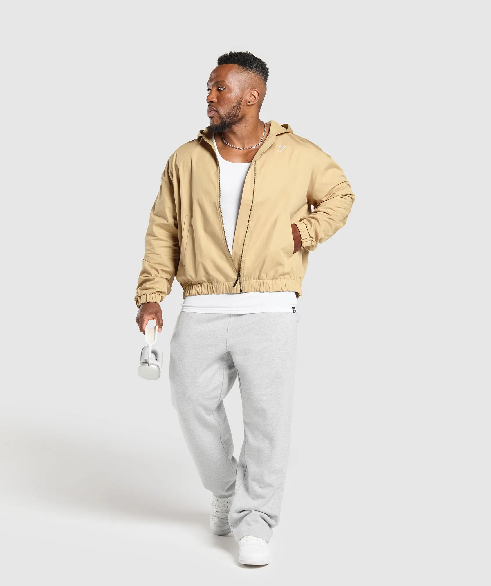 Gymshark Oversized Hooded Jacket - Sand Beige