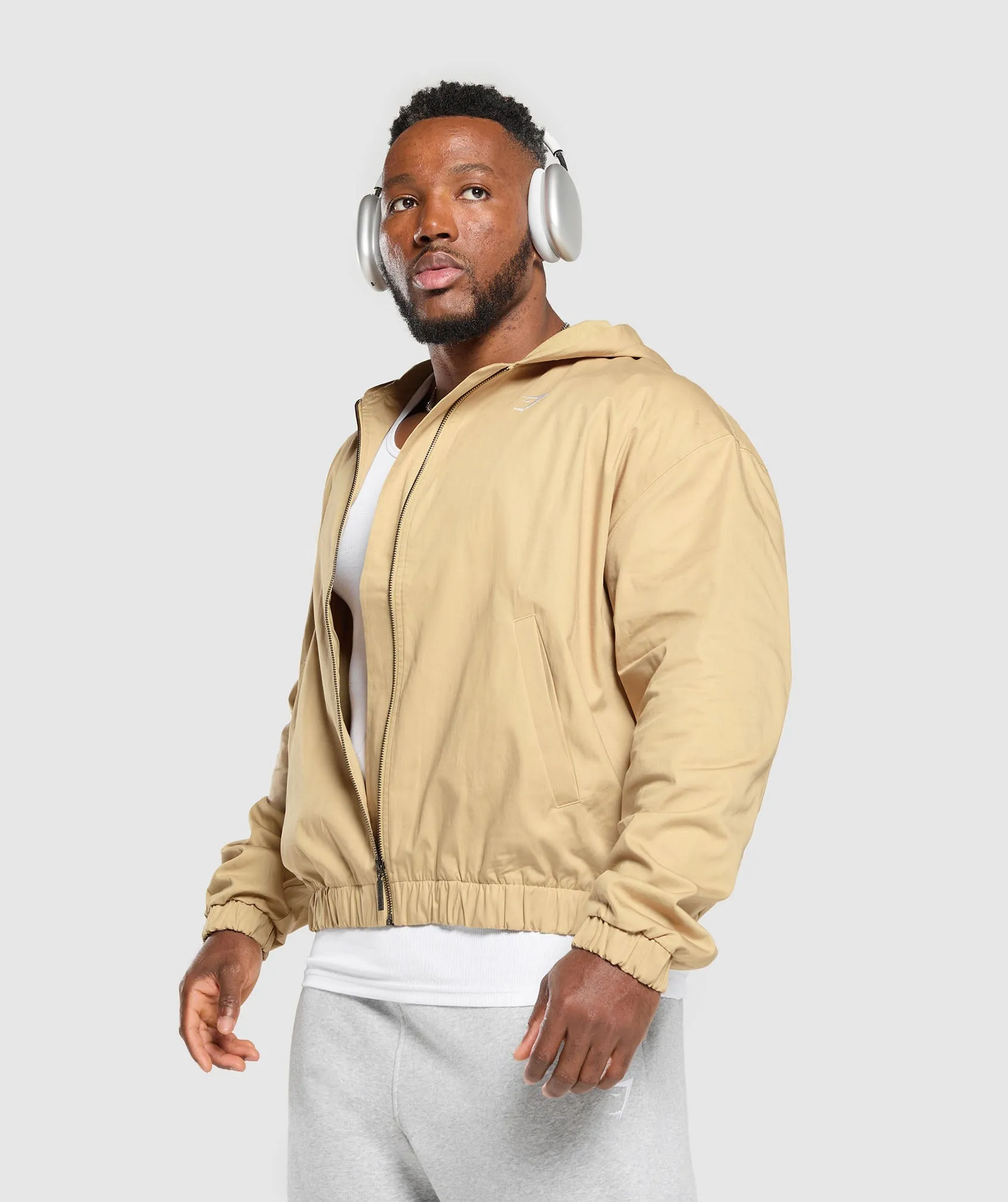 Gymshark Oversized Hooded Jacket - Sand Beige