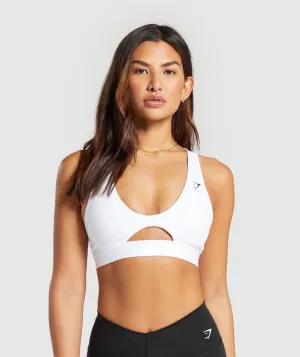 Gymshark Peek A Boo Sports Bra - White