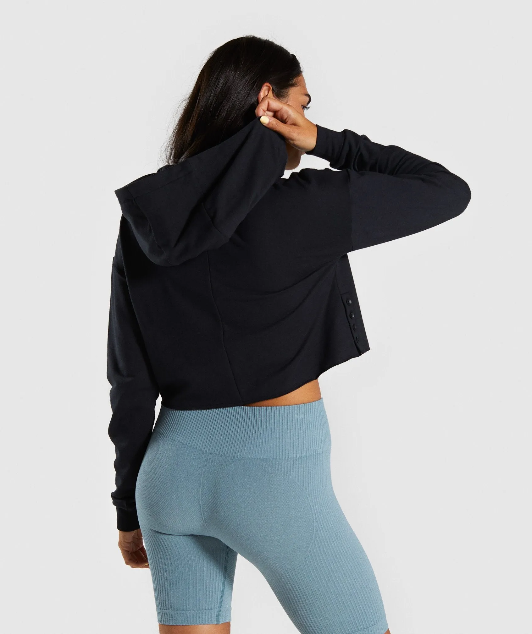 Gymshark Power Down Cropped Hoodie - Black