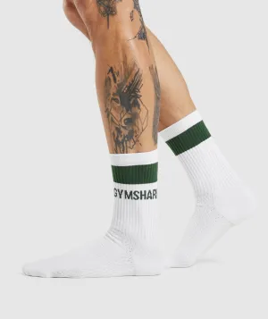 Gymshark Premium Logo Crew Socks - Athletic Green