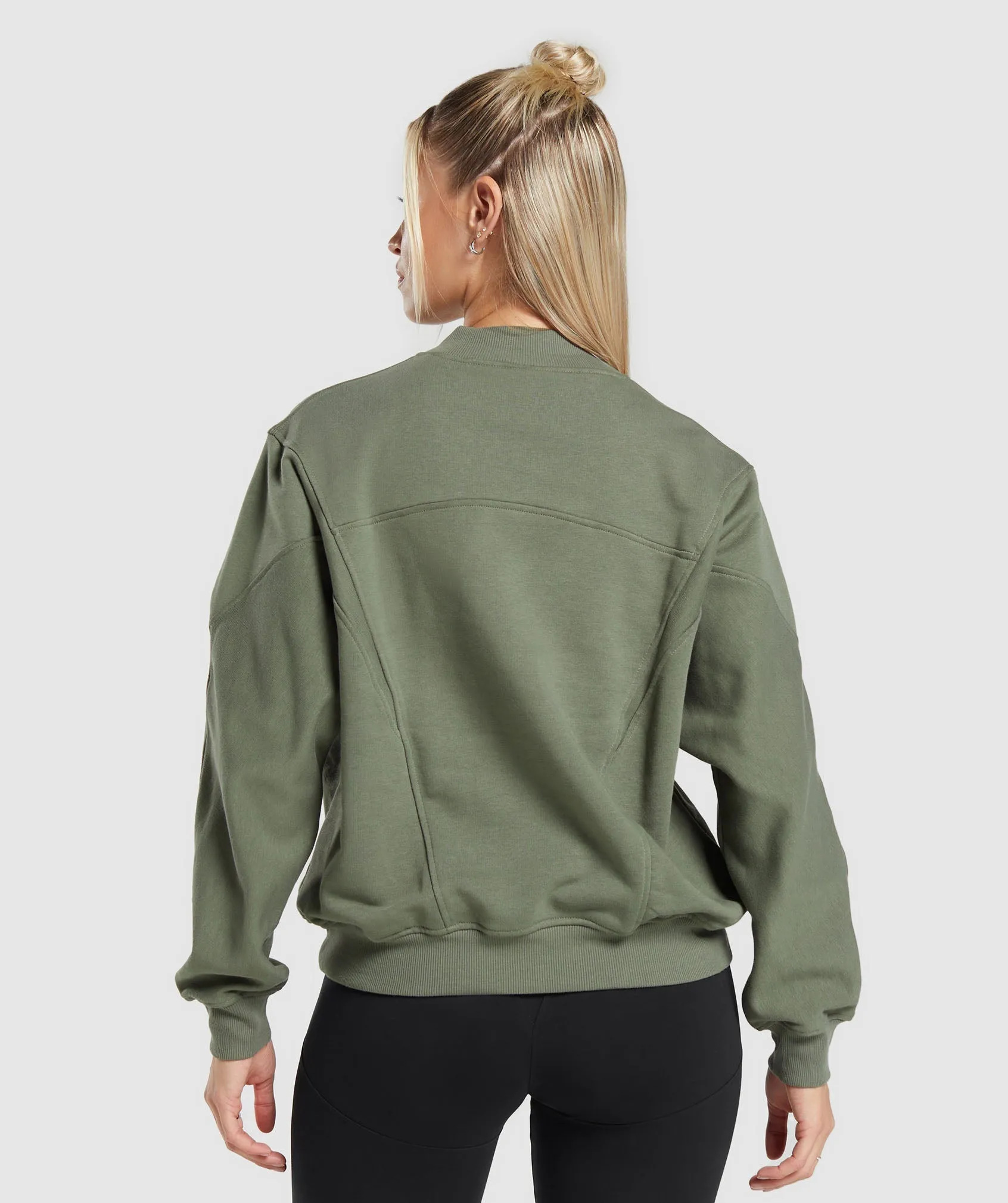 Gymshark Rest Day Cotton Contour Pullover - Base Green