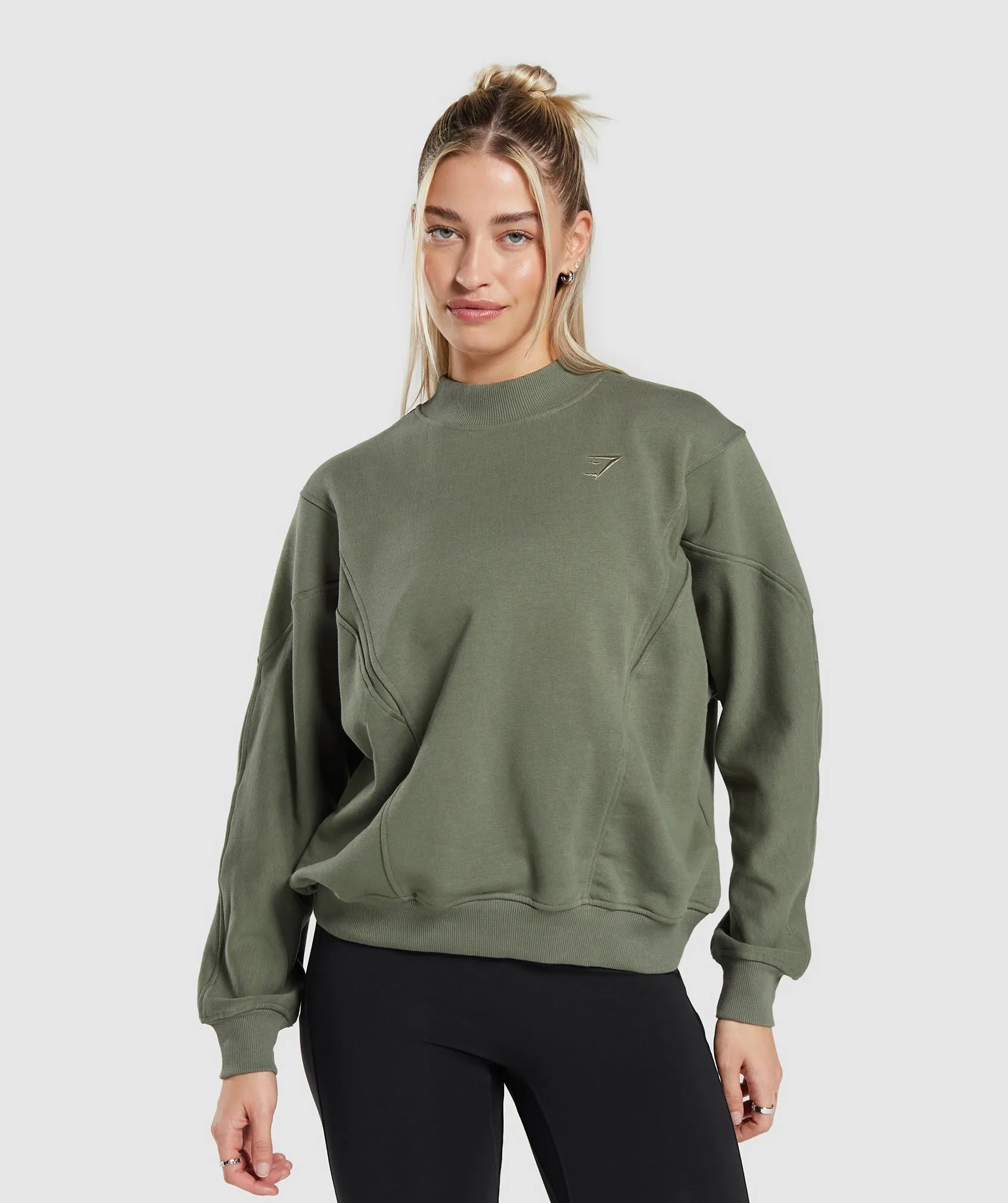 Gymshark Rest Day Cotton Contour Pullover - Base Green