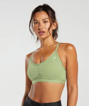 Gymshark Ruched Sports Bra - Light Sage Green