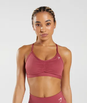 Gymshark Ruched Sports Bra - Pomegranate Red