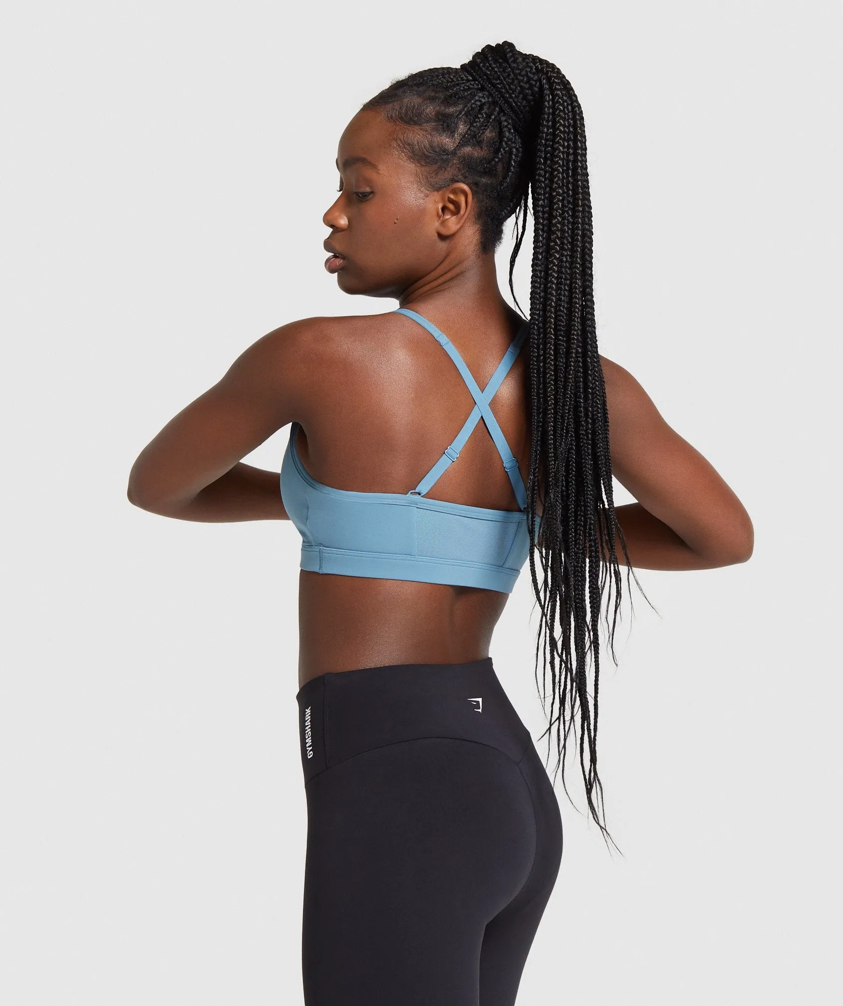 Gymshark Ruched Training Sports Bra - Blue Stone