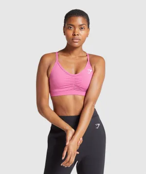 Gymshark Ruched Training Sports Bra - Bright Pink