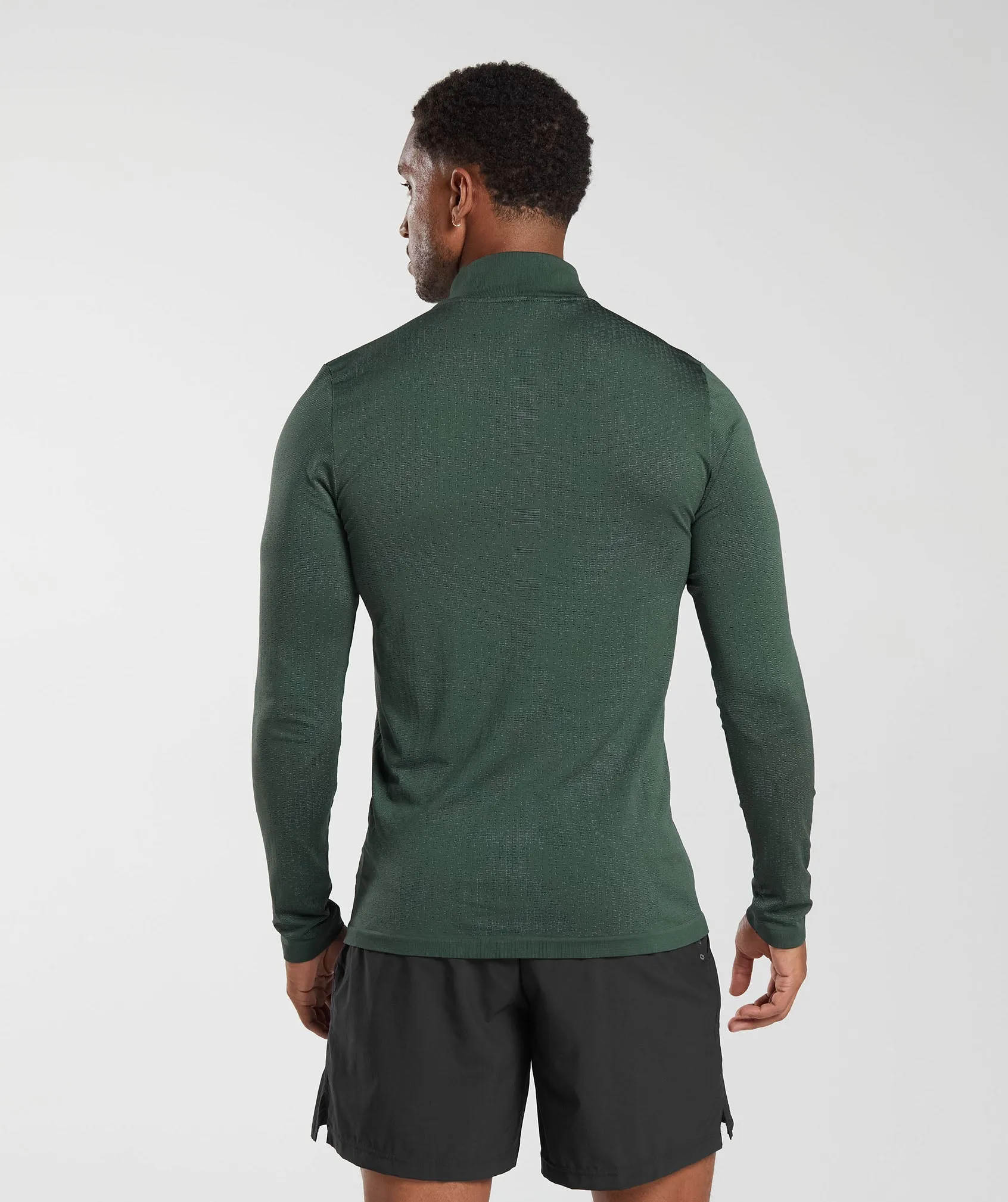 Gymshark Sport Seamless 1/4 Zip - Fog Green/Black