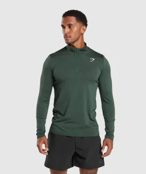 Gymshark Sport Seamless 1/4 Zip - Fog Green/Black