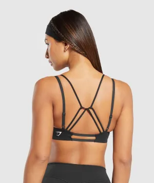 Gymshark Strappy Back Light Support Sports Bra - Black