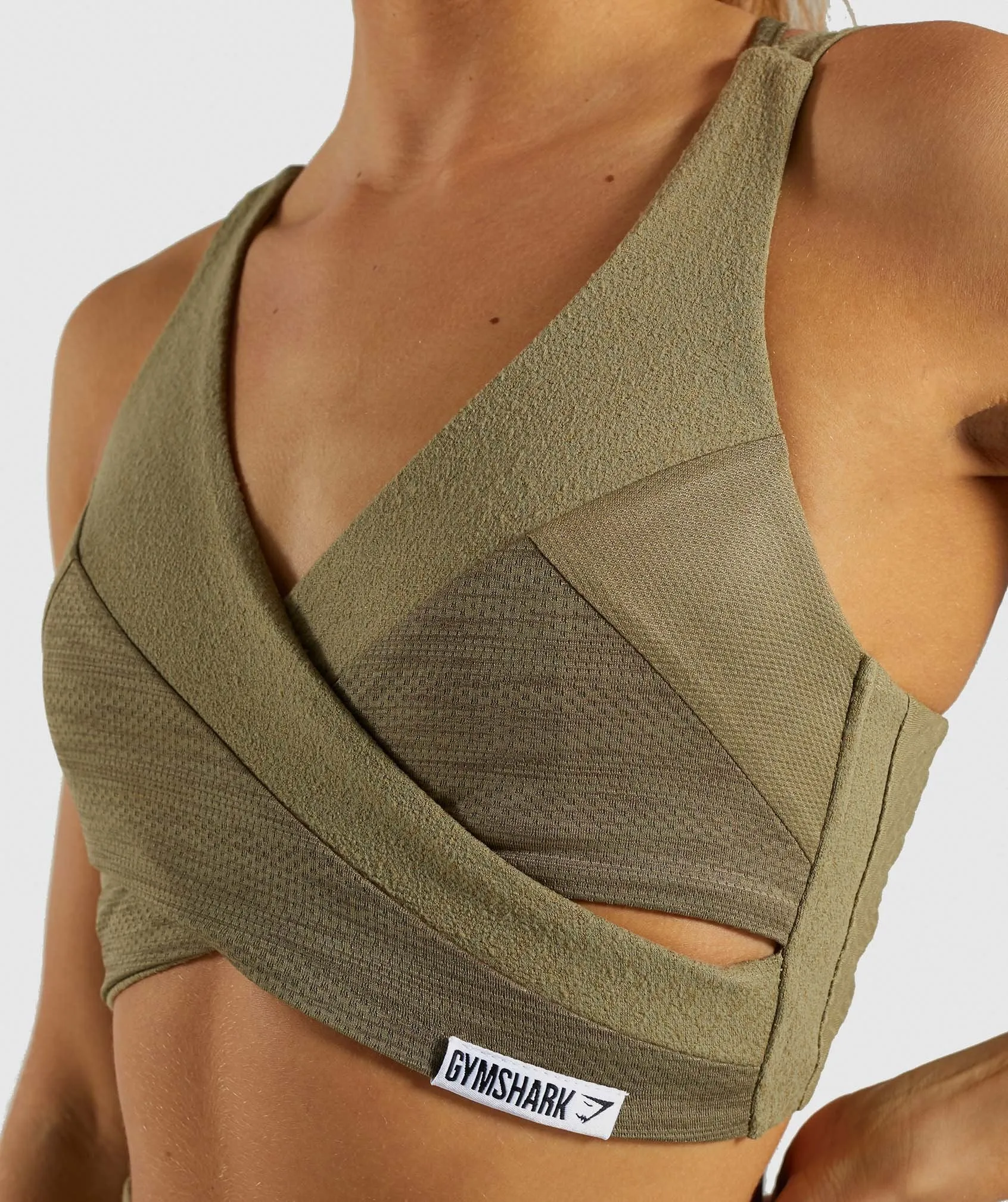 Gymshark True Texture Bralette - Washed Khaki