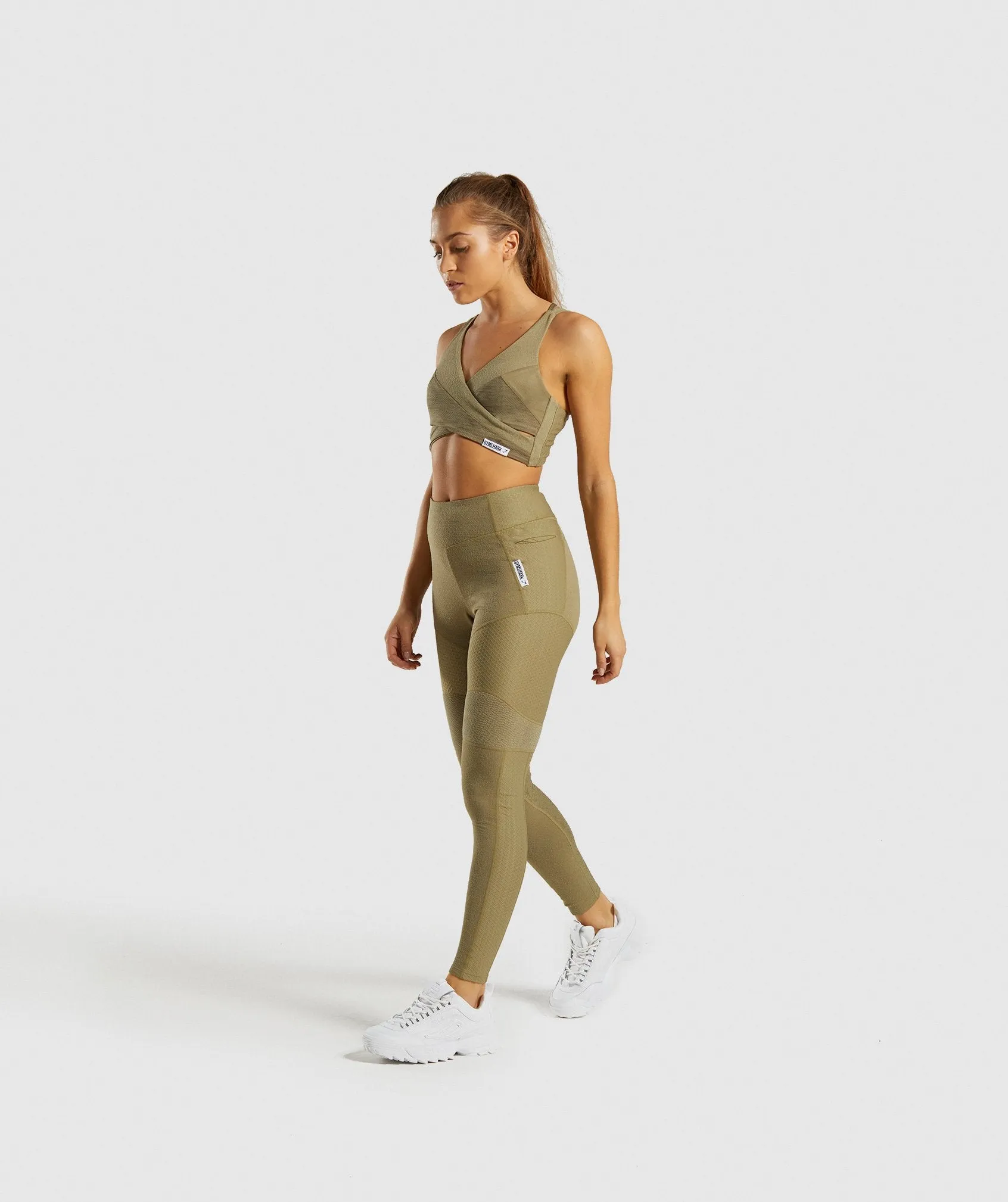 Gymshark True Texture Bralette - Washed Khaki