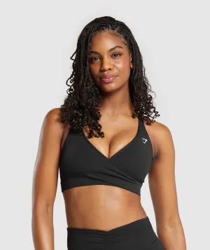 Gymshark Wrap Sports Bra - Black