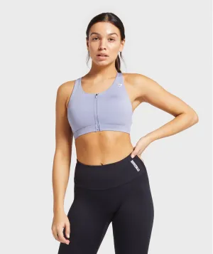 Gymshark Zip Up Training Sports Bra - Blue