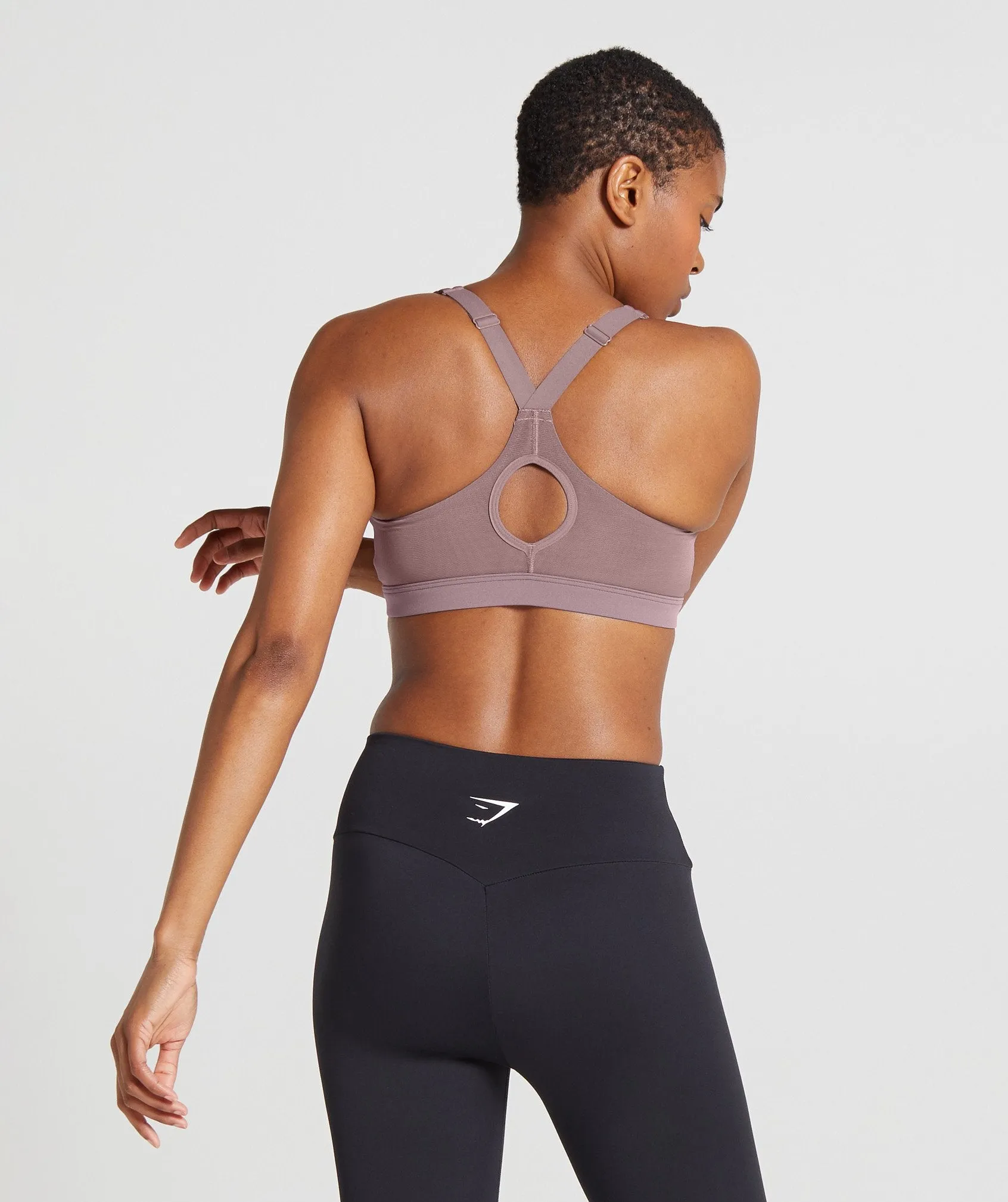 Gymshark Zip Up Training Sports Bra - Taupe