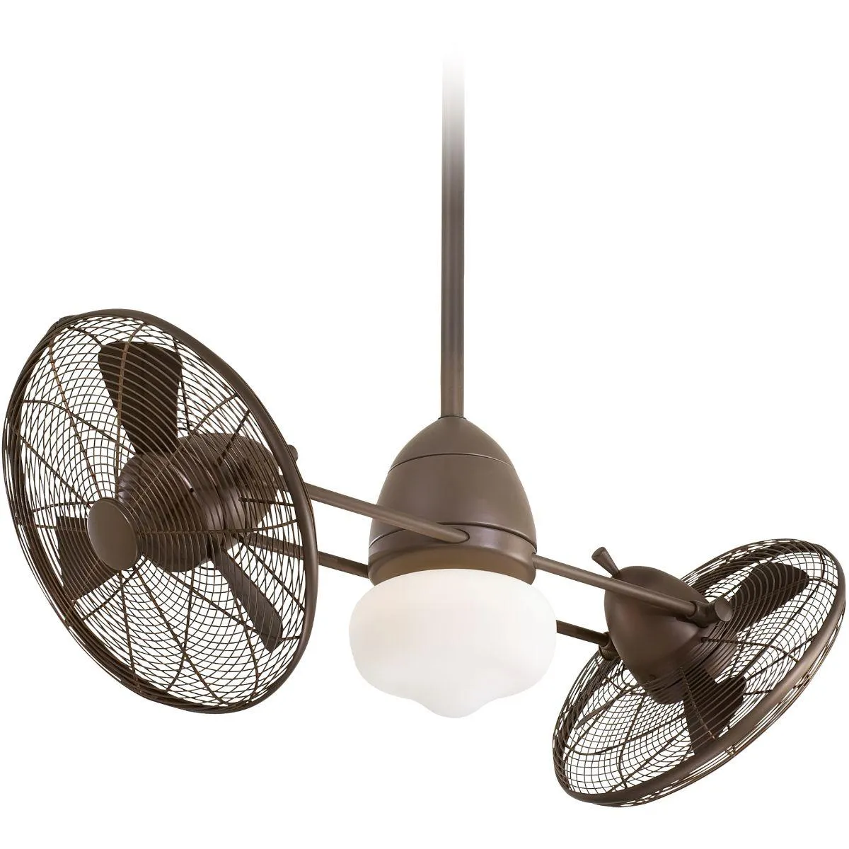 Gyro Wet LED 42" Outdoor Dual Ceiling Fan with Light and Wall Control, Oil Rubbed Bronze