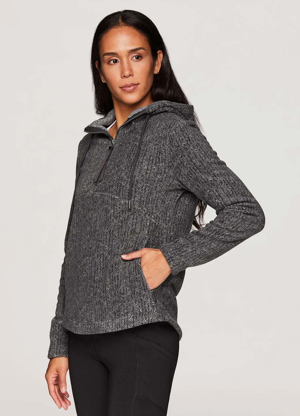 Hailey Herringbone Fleece Hoodie