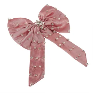 Hair Drama Co Crystal Hair Bow Alligator Clip - Pink