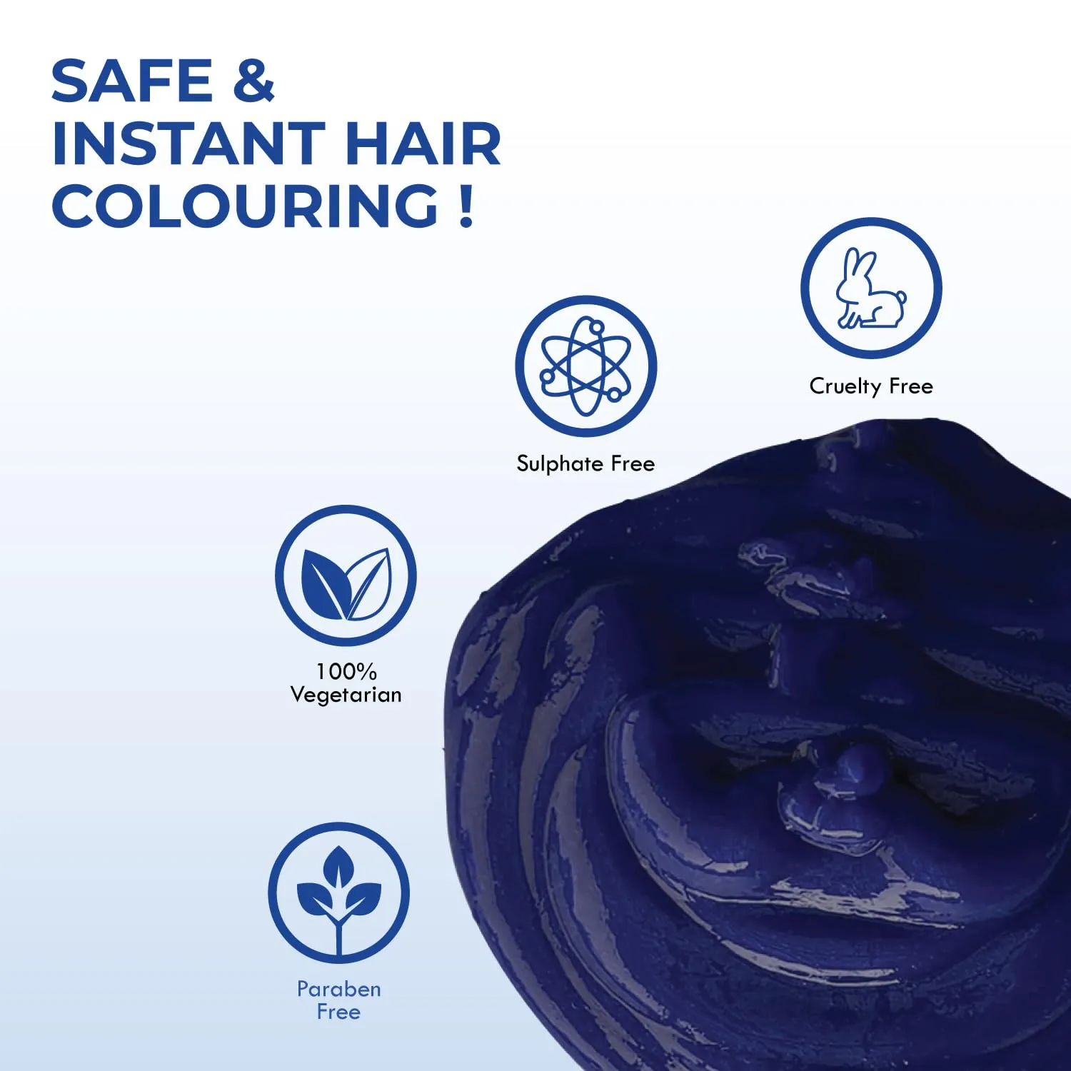 Haironic Atlantic Blue Semi-Permanent Hair Colour|Enriched with Moroccan Argan oil, Silk Protein and Keratin Protein |Temporary Grey Hair Colour| Easy Home Application, Perfect for Women & Men- 100gm