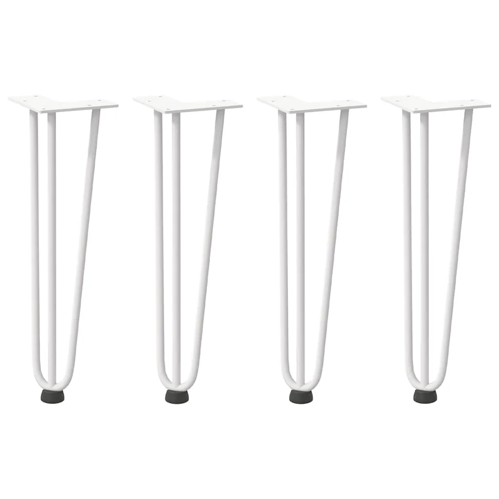 Hairpin Table Legs 4 pcs White 42 cm Solid Steel